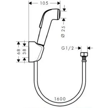 Гигиеническая лейка с держателем и шлангом Hansgrohe белый/хром - фото 2