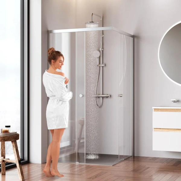Душевой уголок Am.Pm X-Joy 100x100 см профиль хром матовый - фото 4