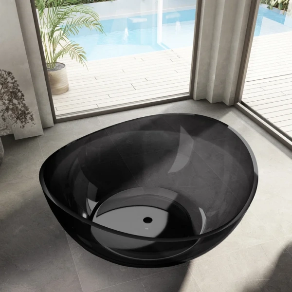 Ванна из полиэфирной смолы Abber Kristall 150x150 см черная, современныe, hi-tech - фото 3