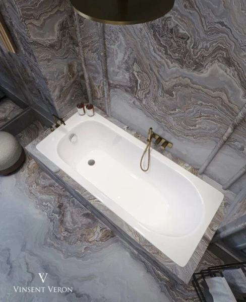 Чугунная ванна Vinsent Veron Soissons VCN1707042-AS, 170 x 70 см, с антискользящим покрытием, цвет белый - фото 3