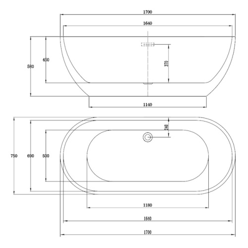 Ванна акриловая Vincea 170x75 см белая - фото 3