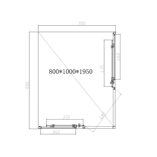 Душевой уголок Vincea Slim-N 100х80 см профиль брашированное золото, современные, hi-tech - фото 3