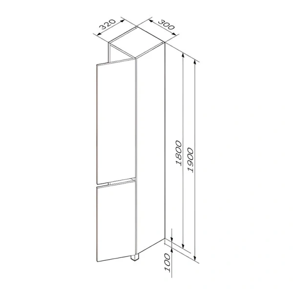 Шкаф-пенал напольный Am.Pm Gem S 30 см графит матовый, в наличии - фото 2