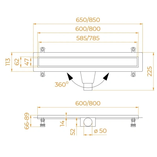 Душевой лоток RGW Drain Leo-21 40 см хром - фото 2