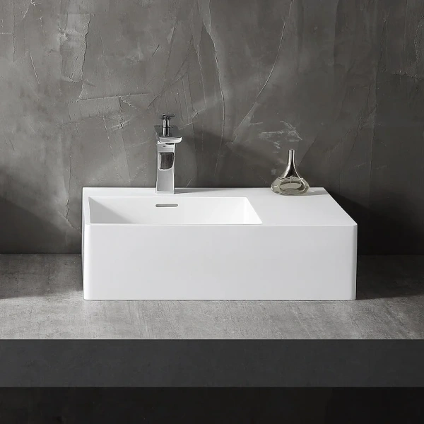 Раковина Abber Stein 56 см левосторонняя, в форме чаши, прямоугольной формы - фото 5