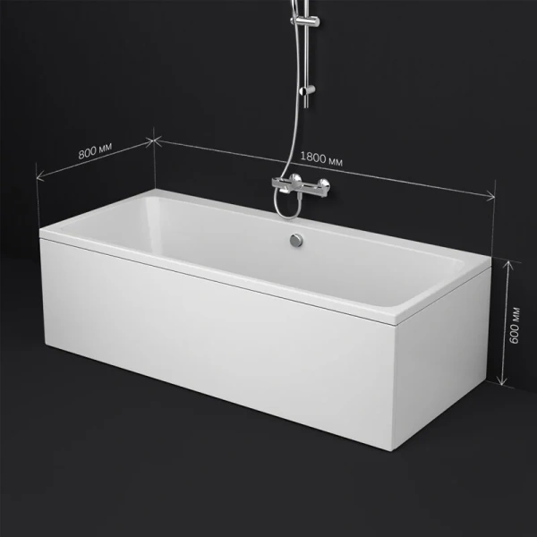 Ванна акриловая Am.Pm Func W84A-180-080W-A 180x80 прямоугольная, 180 см - фото 9