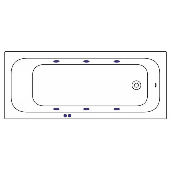 Ванна акриловая гидромассажная Whitecross Vibe Soft, 0105.170070.100.SOFT.BR, 170 x 70 см, белый/бронза - фото 2