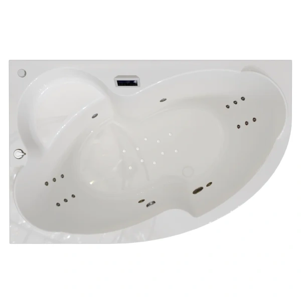 Гидромассажная ванна Радомир Ирма 2-83-2-1-0-217/2-83-2-2-0-217, 169 x 110 см, L/R, рама-подставка, фронтальная панель, полотенцедержатель, слив-перелив, гидромассаж Люкс хром КУ 500, белая - фото 2