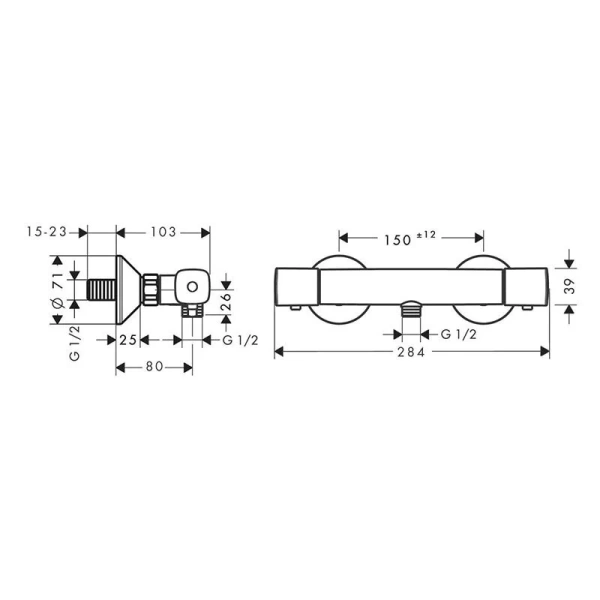 Смеситель для душа Hansgrohe Ecostat Universal термостатический - фото 2