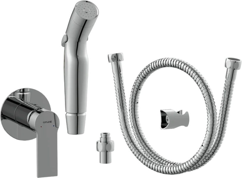 Гигиенический душ со смесителем Cersanit Brasko хром, округлые - фото 6