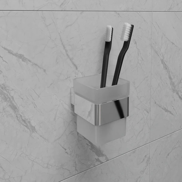 Стакан для ванной Lemark Smooth Line хром - фото 3