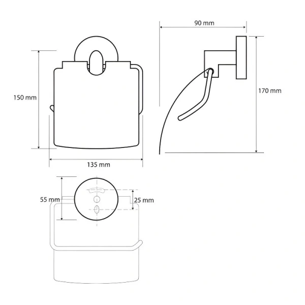 Бумагодержатель Bemeta Omega хром - фото 2
