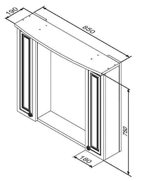 Зеркальный шкаф с подсветкой Damixa Palace One 85 см белый глянец, нет в наличии - фото 2