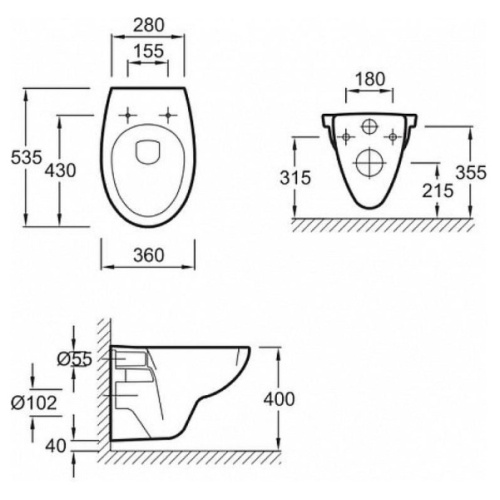 Унитаз с инсталляцией Jacob Delafon Patio клавиша хром - фото 3