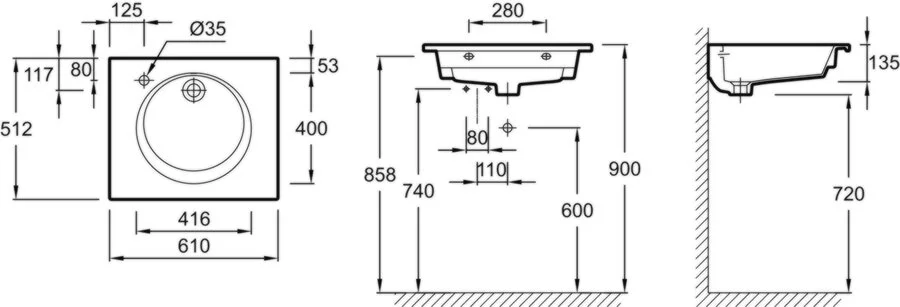 Раковина Jacob Delafon Odeon Rive Gauche 60 см подвесная - фото 2