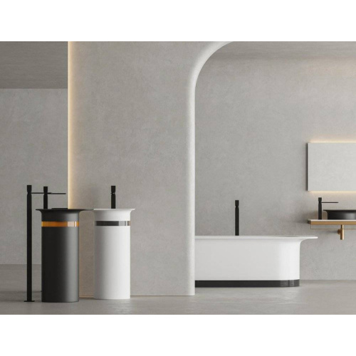 Раковина напольная Salini Ninfea 01 54,5 см белая, круглой формы, моноблок - фото 5