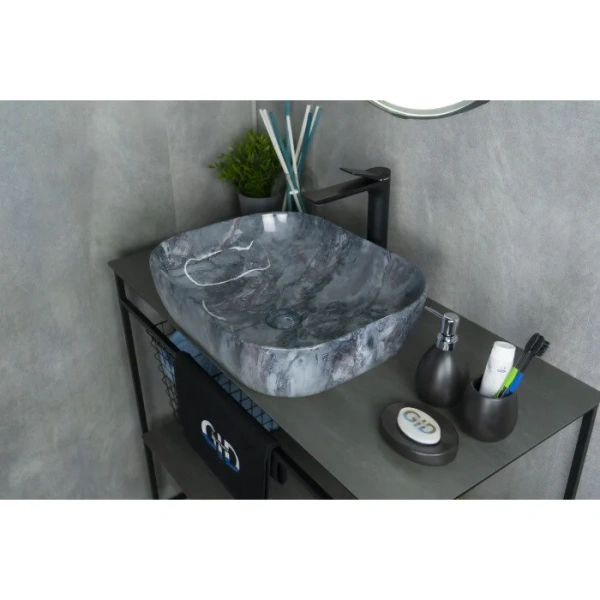 Раковина GID Geometrico K397G124 50 см под камень, керамические - фото 7