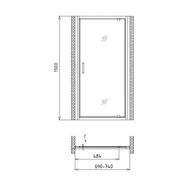 Душевая дверь Gemy Sunny Bay 70 - фото 2
