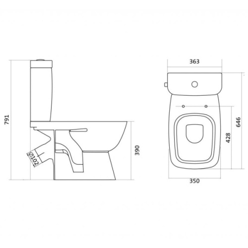 Унитаз компакт Santek Нео Лайт с сиденьем из дюропласта - фото 4