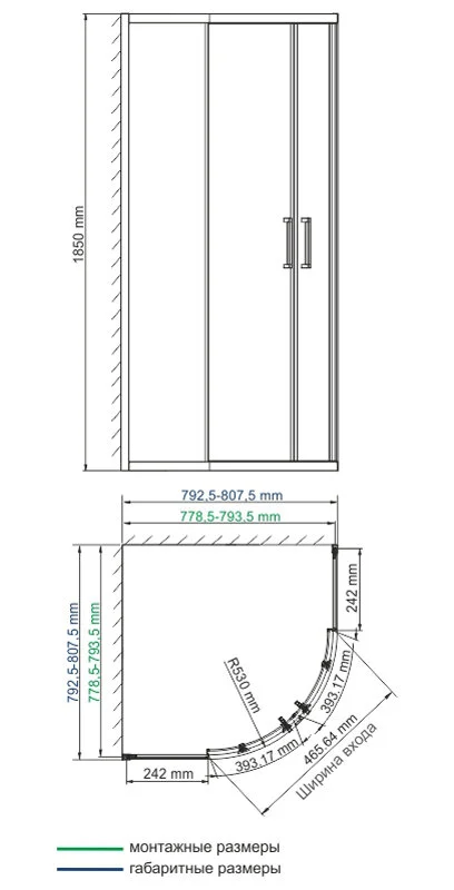 Душевой уголок WasserKRAFT Lippe 80х80 см профиль хром - фото 2