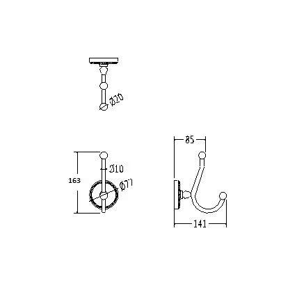 Крючок для ванной двойной, цвет хром, Devon&Devon Dorothy, в наличии - фото 2