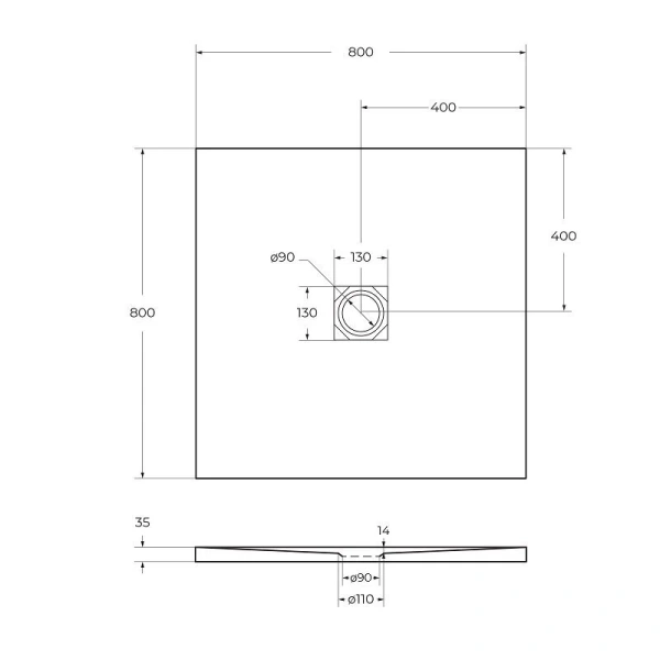 Душевой поддон BelBagno Uno 80x80 см с сифоном, низкие до 15 см - фото 2