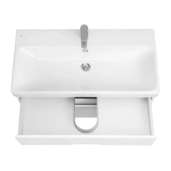 Тумба под раковину подвесная Акватон Оливия 90 см белая матовая, 90 см - фото 6