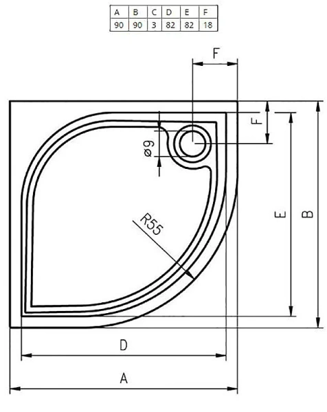 Душевой поддон из литьевого мрамора c сифоном R55 Riho Kolping DB14 90x90 см, из искусственного камня - фото 4