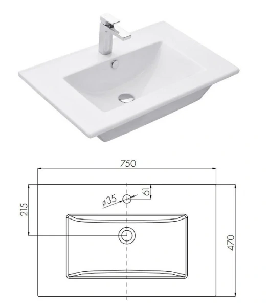 Тумба под раковину подвесная Акватон Бостон 75 см белый глянцевый/дуб эврика, недорогo, комплект (набор) - фото 8