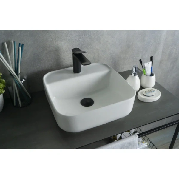 Раковина GID Geometrico N9044 39 см квадратная, одинарные, недорогие - фото 7