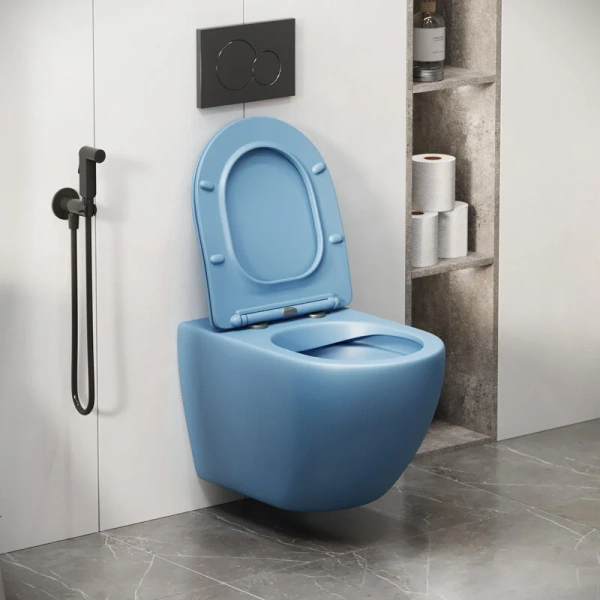 Унитаз подвесной Grossman Color голубой матовый index_1 - фото 10