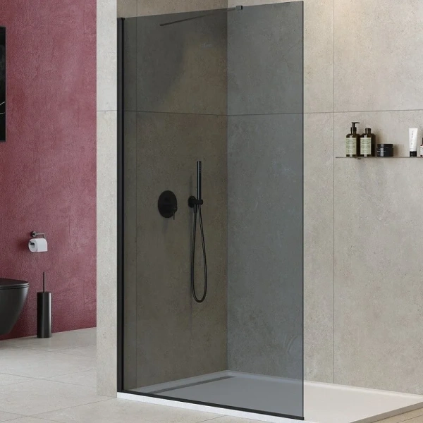 Душевая перегородка Cezares Liberta 120 см стекло графит, профиль черный - фото 3