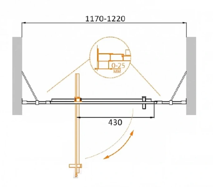 Душевая дверь стекло прозрачное Cezares - фото 2