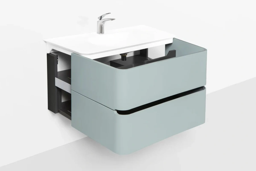 Тумба под раковину подвесная Am.Pm Sensation 80 см мятный глянец, подвесная, пристенная - фото 4