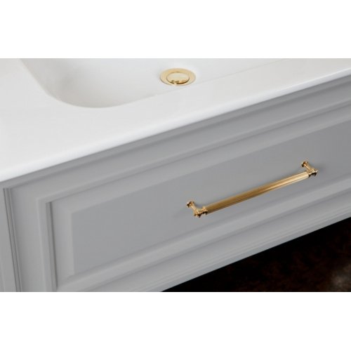 Тумба под раковину, цвет серый шелк матовый, фурнитура золото, La Beaute Cornelia index_2 - фото 5