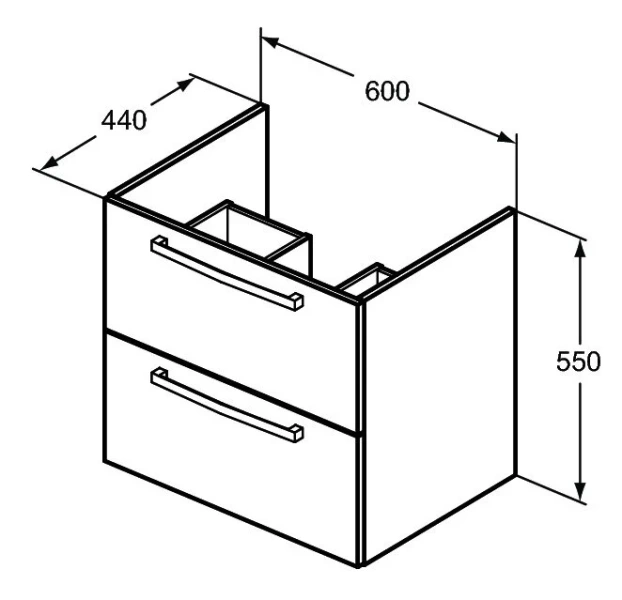 Тумба с раковиной подвесная Ideal Standard Tempo E3240 60 см с 2-мя ящиками - фото 2