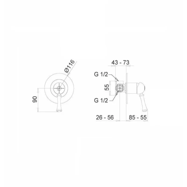 Смеситель для душа Migliore Dallas 18 с внутренней частью - фото 4