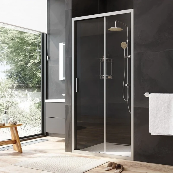 Душевая дверь в нишу AM.PM Gem Solo 100 см профиль хром стекло прозрачное, недорогие, в нишу, стеклянные - фото 5