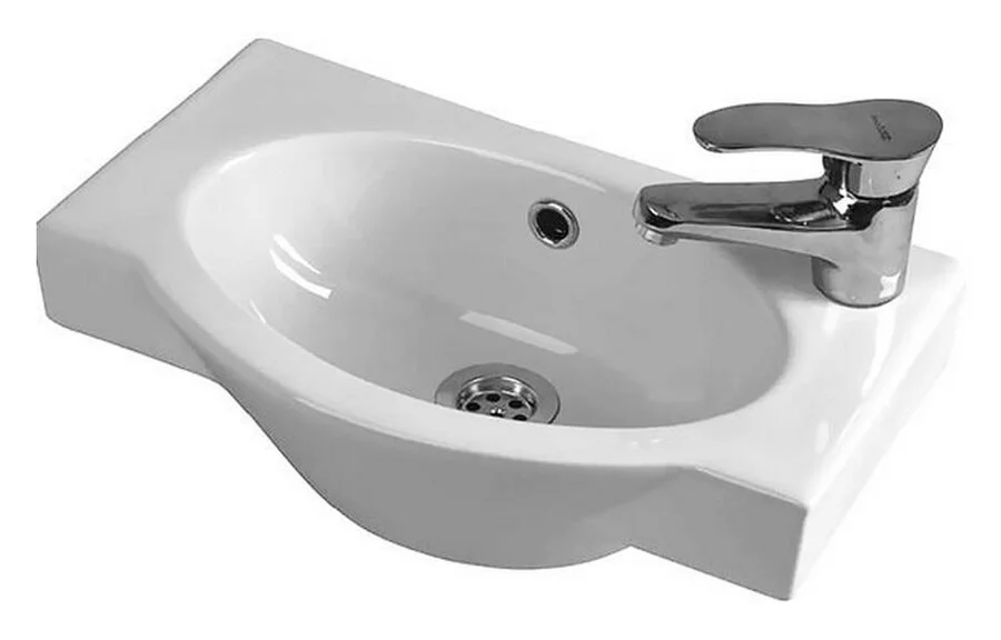 Раковина Santek Форум 45 см отверстие под смеситель справа, белые - фото 4