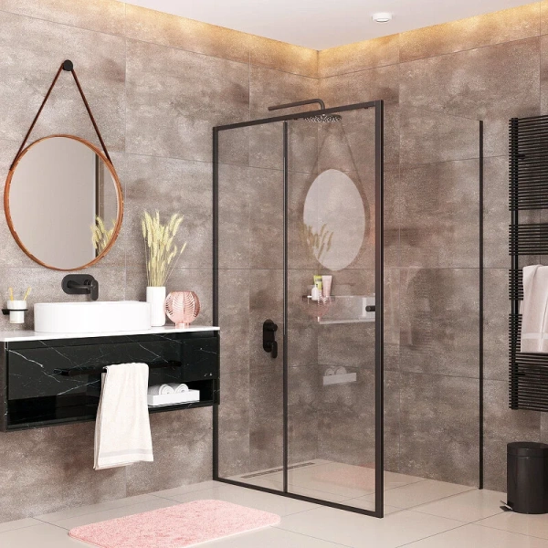 Душевой уголок WasserKRAFT Dill 110х90 см профиль черный, с низким поддоном - фото 8