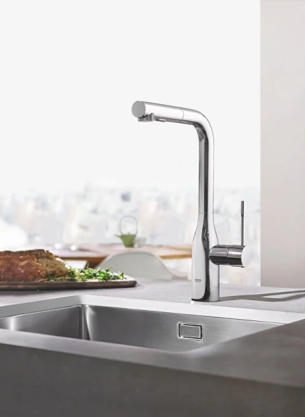 Смеситель для кухни Grohe Essence с вытяжным изливом, на мойку, на столешницу - фото 6