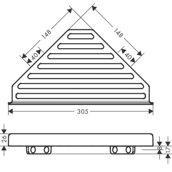 Решетка для ванной Hansgrohe AddStoris черная матовая, современные, hi-tech - фото 2