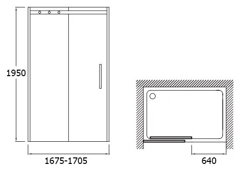 Душевой уголок 170, цвет профиля хром, Jacob Delafon CONTRA, хром - фото 3