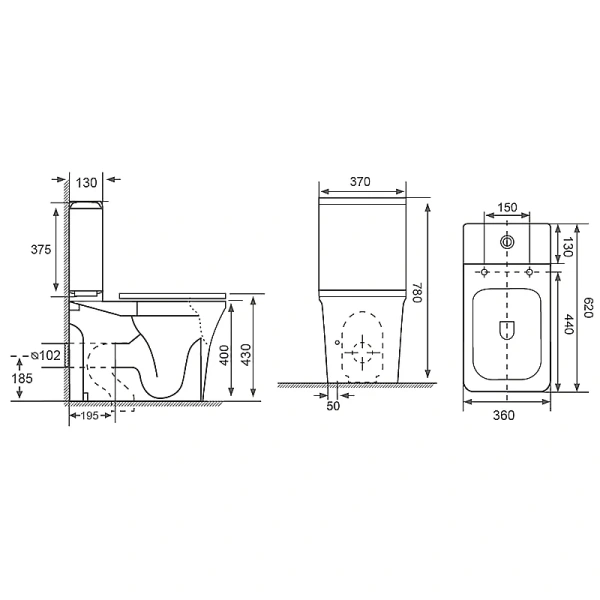 Унитаз компакт Azario Candy безободковый, безободковые, сиденье с микролифтом , с антивсплеском, компакт, низкие index_1 - фото 15