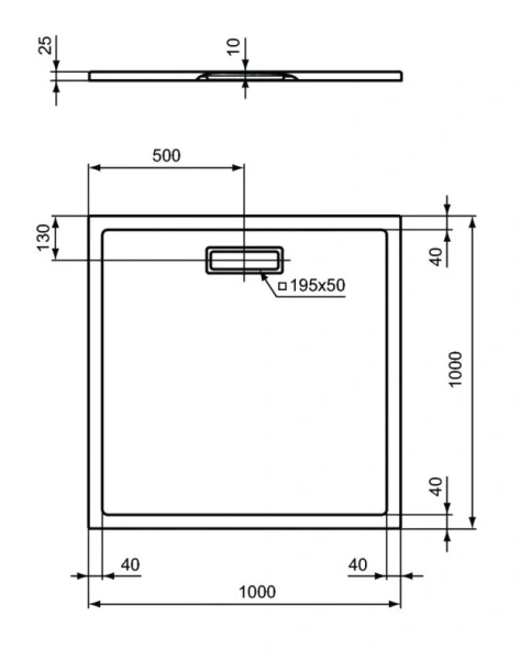 Душевой поддон Ideal Standard Ultraflat New 100x100 см белый, низкие до 15 см - фото 2