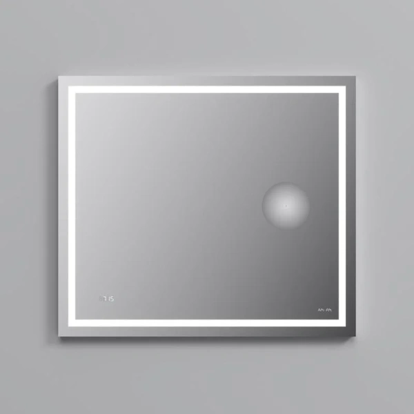 Зеркало с подсветкой AM.PM Gem 80х70 см с часами и косметическим зеркалом, современные, hi-tech - фото 3