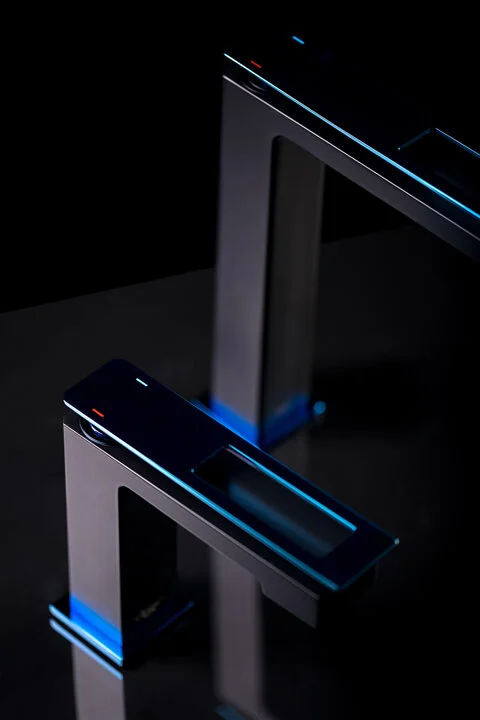 Смеситель для раковины Boheme Q черный/синий, современные, hi-tech - фото 3