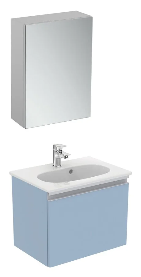Тумба под раковину подвесная Ideal Standard Tesi 50 см серо-голубая матовая, современная, hi-tech - фото 3