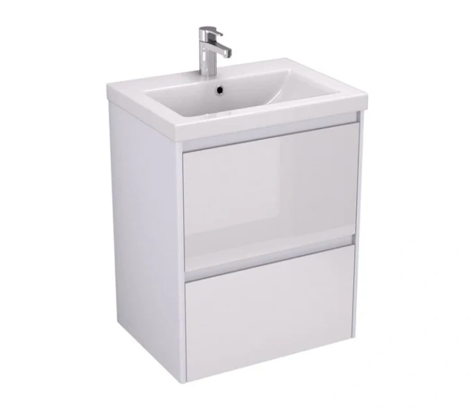 Тумба с раковиной подвесная Velvex Klaufs tpKLA.60.2Y-61 60 см с ящиками