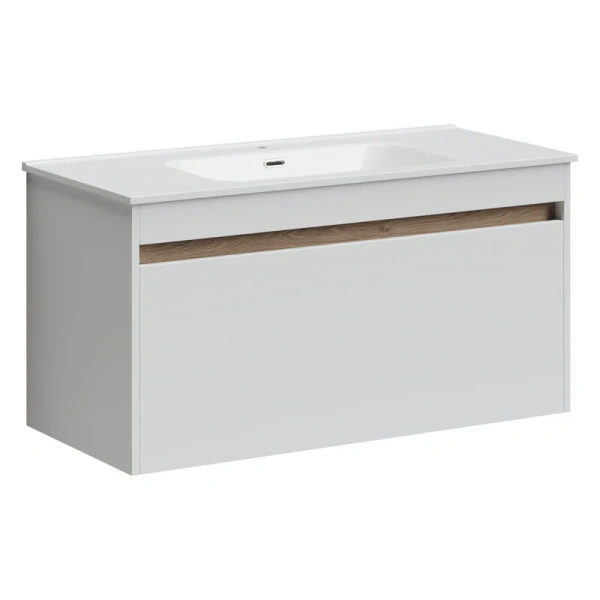 Тумба с раковиной подвесная Sancos Smart SM100W 100 см МДФ